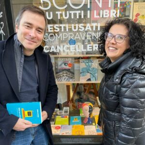 eva filoramo con simone severini autore di nella terra dei qubit